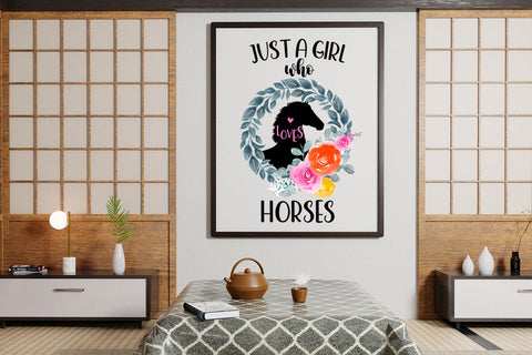 Just a Girl Who Loves Horses Sublimation Design Sublimation Happy Printables Club 