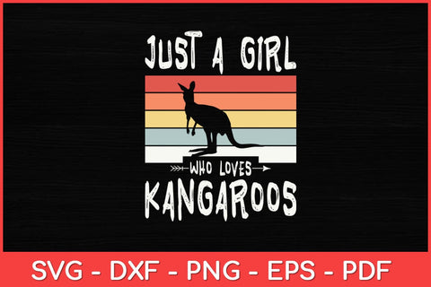 Just a Girl Who Loves Kangaroos Retro Vintage Svg Design SVG artprintfile 