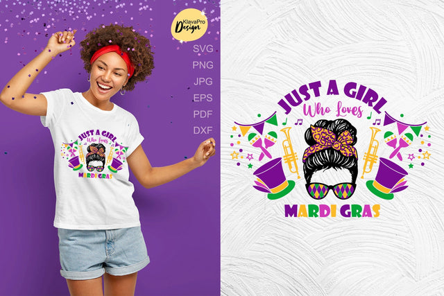 Just a Girl who loves Mardi Gras | layered cut file SVG Klava P 
