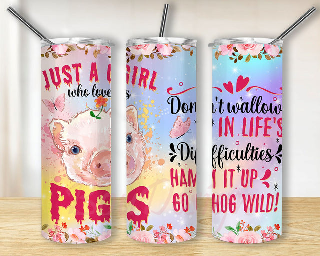 Just A Girl Who Loves Pigs Tumbler Design, Pig Lover Tumbler, Cute Pig Tumbler Digital Download, Pig Coffee Tumbler, Pig Lover Gift Tumbler, Pigs Tumbler 20 Oz Lover, Pigs Tumbler Design Sublimation BouDesign 