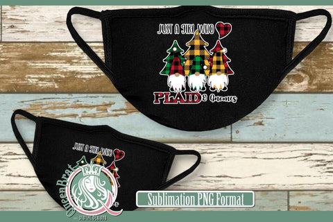 Just A Girl Who Loves Plaid N Gnomes Sublimation Sublimation QueenBrat Digital Designs 