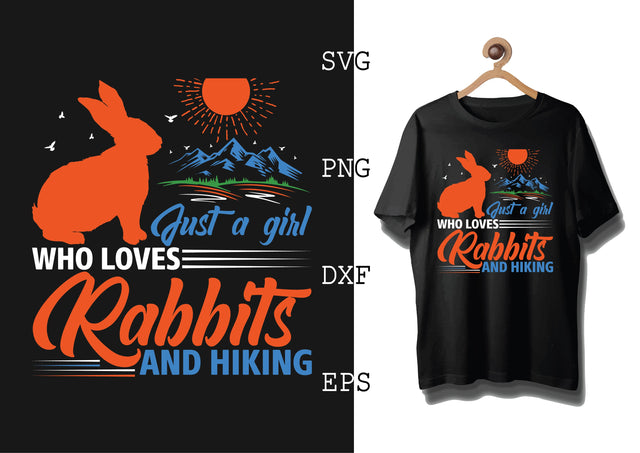 Just a girl who loves rabbits and hiking Svg, Bunny Babe Easter Svg, Bunny Svg, Welcome Spring Svg SVG DesignTShirt 