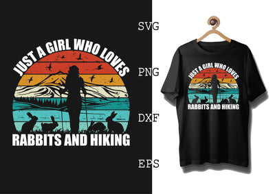 Just a girl who loves rabbits and hiking Svg, Bunny Babe Easter Svg, Bunny Svg, Welcome Spring Svg SVG DesignTShirt 