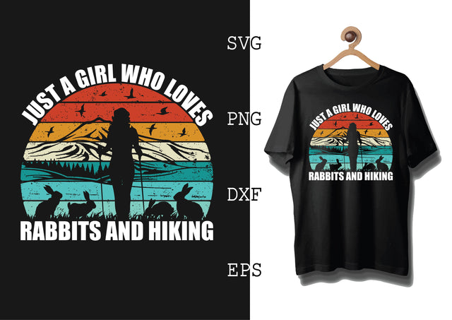 Just a girl who loves rabbits and hiking Svg, Bunny Babe Easter Svg, Bunny Svg, Welcome Spring Svg SVG DesignTShirt 