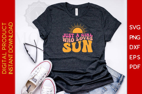 Just A Girl Who Loves Sun Retro Summer Vacation SVG PNG PDF Cut File SVG Creativedesigntee 
