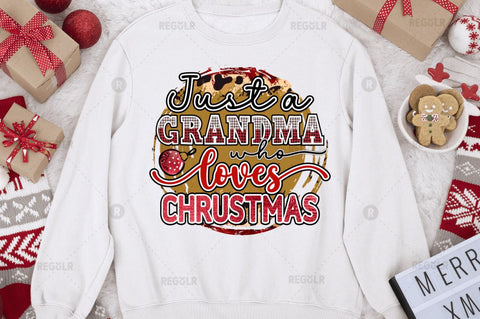 Just a grandma who loves chrustmas Sublimation Design Sublimation Regulrcrative 