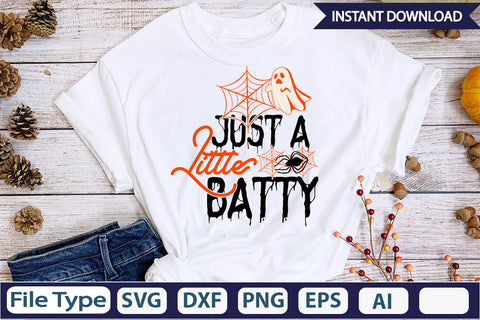Just A Little Batty SVG Cut File SVGs,Quotes and Sayings,Food & Drink,On Sale, Print & Cut SVG DesignPlante 503 