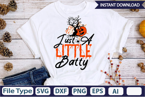 Just A Little Batty SVG Cut File SVGs,Quotes and Sayings,Food & Drink,On Sale, Print & Cut SVG DesignPlante 503 