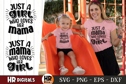 Just a Mama Who Loves Her Kids SVG, Matching Mommy And Me, Mom And Daughter, Mother and Son, Mother's Day Gift, Png Eps Dxf, Cricut, Crafts SVG HRdigitals 
