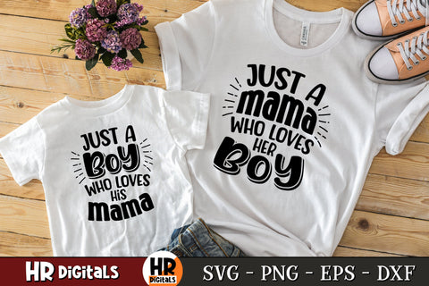Just a Mama Who Loves Her Kids SVG, Matching Mommy And Me, Mom And Daughter, Mother and Son, Mother's Day Gift, Png Eps Dxf, Cricut, Crafts SVG HRdigitals 