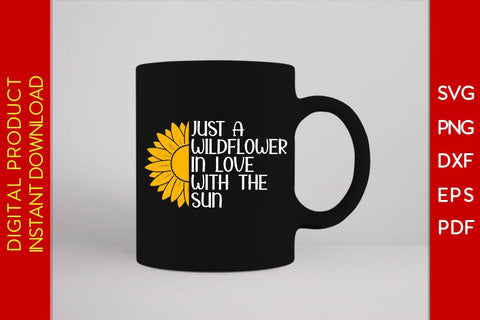 Just A Wildflower In Love With The Sun Retro Summer Vacation SVG PNG PDF Cut File SVG Creativedesigntee 