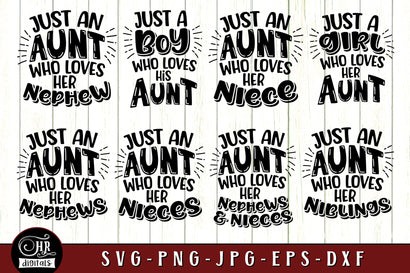 Just an Aunt Who Loves Her Niece And Nephew SVG, Matching Aunt And Me, Aunt And Baby, Gift For Aunt, Auntie Life, Png Eps, Crafts, Cricut SVG HRdigitals 