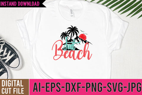 Just Beach SVG Cut FIle SVG BlackCatsMedia 