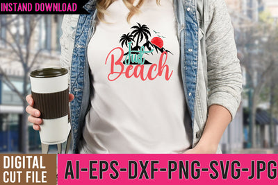 Just Beach SVG Cut FIle SVG BlackCatsMedia 