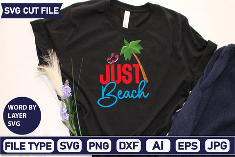 Just Beach Svg Cut File,SVGs,quotes-and-sayings,food-drink,mini-bundles,print-cut,on-sale, SVG DesignPlante 503 