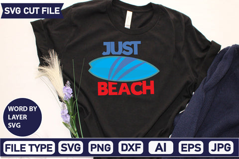 Just Beach Svg Cut File,SVGs,quotes-and-sayings,food-drink,mini-bundles,print-cut,on-sale, SVG DesignPlante 503 