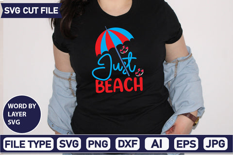 Just Beach Svg Cut File,SVGs,quotes-and-sayings,food-drink,mini-bundles,print-cut,on-sale, SVG DesignPlante 503 