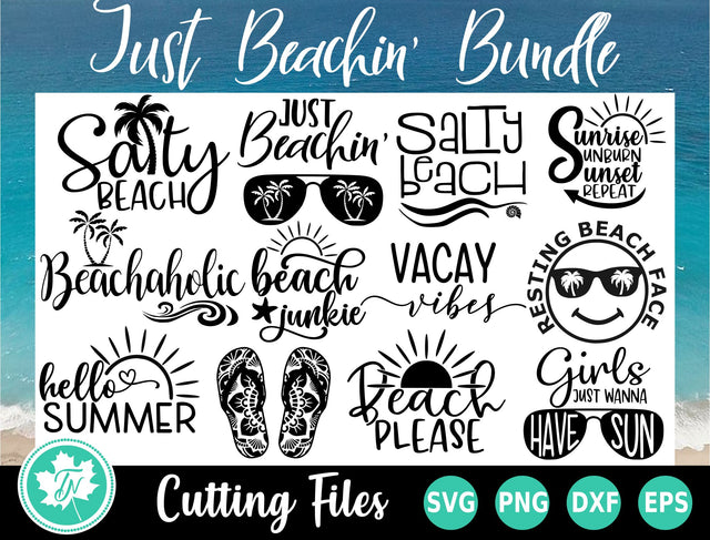 Just Beachin' SVG Bundle 12 Pack SVG TrueNorthImagesCA 