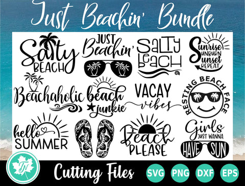 Just Beachin' SVG Bundle 12 Pack SVG TrueNorthImagesCA 