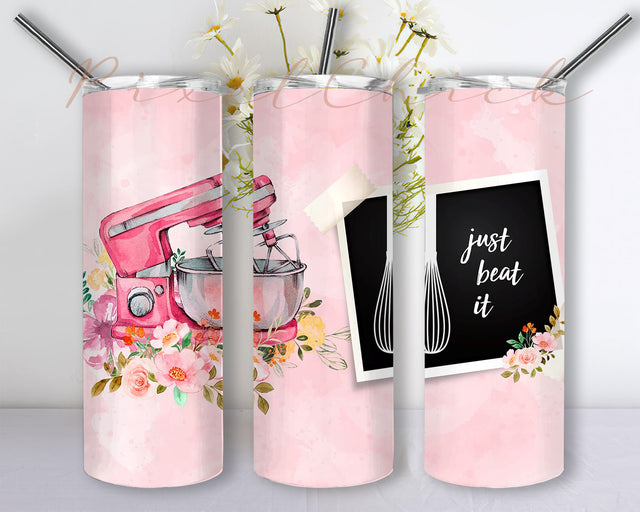 Just Beat It 20oz Skinny Tumbler Sublimation Designs, Straight/Tapered Tumbler Design, PNG Digital Download Sublimation PixelChick 