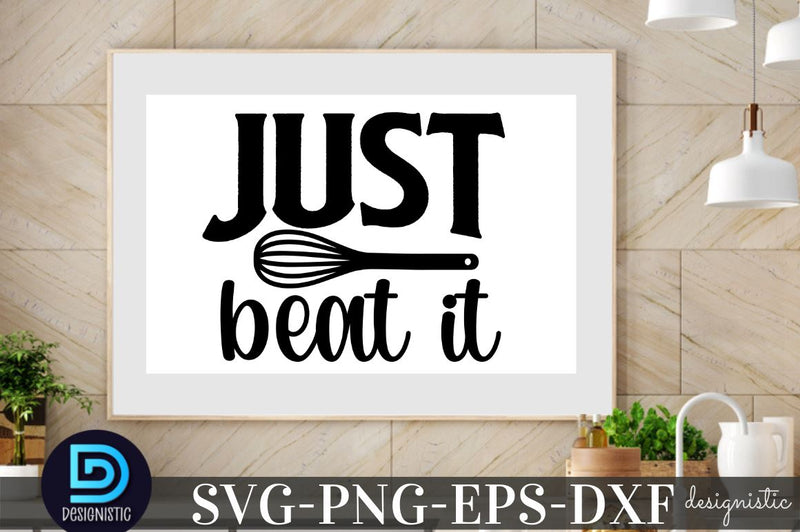 Just beat it, Kitchen Monogram SVG - So Fontsy