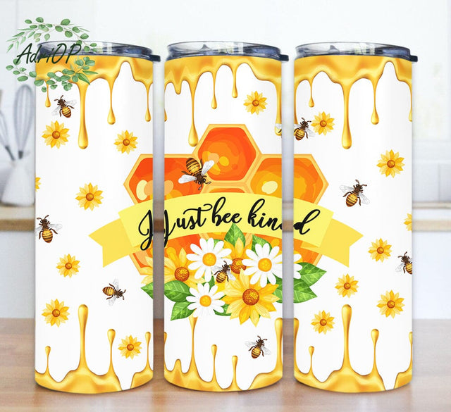 Just Bee Kind Tumbler Png, Honeycomb 20oz Skinny Tumbler, Be Sunflower Tumbler Wrap, Honey Tumbler Design, Bee Tumbler Template, Digital Download Sublimation AdriOP 