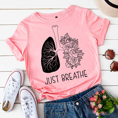 Just breathe svg - Floral lungs svg - Flower lungs svg - Lungs with roses svg SVG RedHelgaArt 