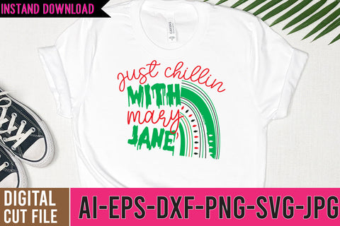 Just Chillin With Mary Jane SVG Cut File , Just Chillin With Mary Jane SVG Design SVG BlackCatsMedia 
