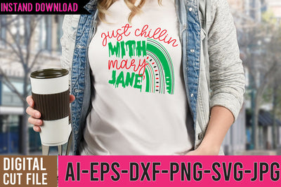 Just Chillin With Mary Jane SVG Cut File , Just Chillin With Mary Jane SVG Design SVG BlackCatsMedia 