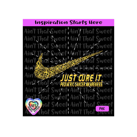 Just Cure It | Pediatric Cancer Awareness | Ribbons | Swish - Transparent PNG SVG DXF - Silhouette, Cricut, Scan N Cut SVG Aint That Sweet 