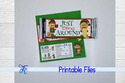 Just Elfing Around Candy Bar Wrapper SVG Family Creations 