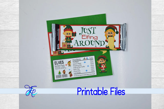 Just Elfing Around Candy Bar Wrapper SVG Family Creations 