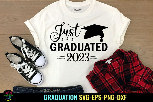 Just Graduated 2023 SVG I Graduation 2023 SVG PNG I Cut File SVG Happy Printables Club 