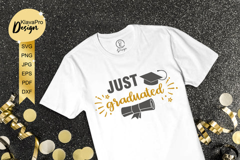 Just Graduated Svg Cut File. Lettering with Graduation cap for cut and sublimation SVG Klava P 