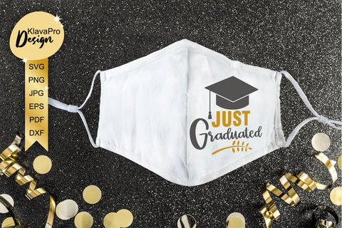 Just Graduated Svg Cut File. lettering with Graduation cap for cut and sublimation SVG Klava P 