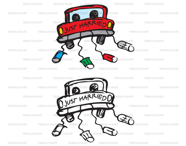 Just Married Car SVG TribaliumArtSF 