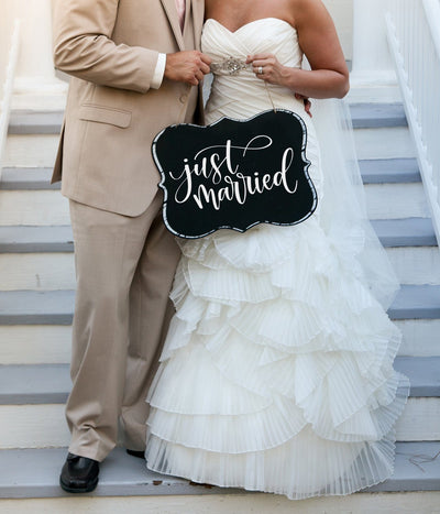 Just Married Hand Lettered Cut File SVG Cursive by Camille 