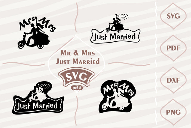 Just Married - Mr & Mrs - SVG bundle 2 SVG Digital Mojito 