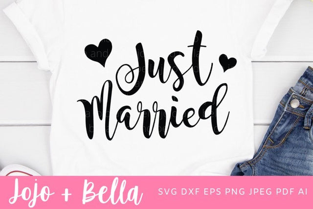 Just Married SVG, Wedding Guest Book Svg, Bride SVG, Wedding Sign Svg, Wedding party Svg, Bride SVG Files, Svg files for Cricut and Silhouette SVG Jojo&Bella 