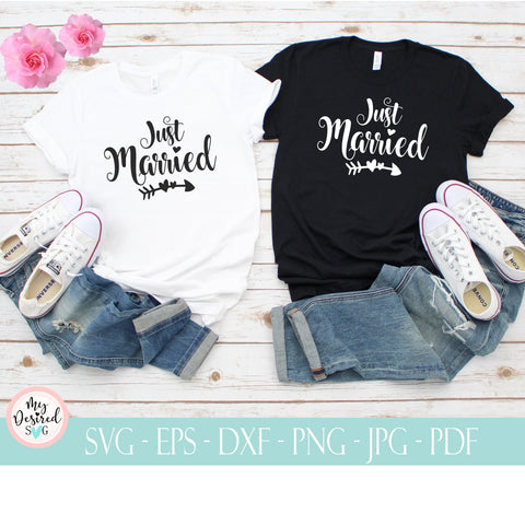 Just Married Svg, Wedding svg, engagement svg, honeymoon, bride tshirts, fiancee svg, wifey and hubby, svg files for cricut, silhouette svg SVG MyDesiredSVG 