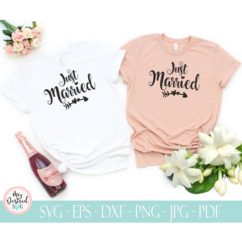 Just Married Svg, Wedding svg, engagement svg, honeymoon, bride tshirts, fiancee svg, wifey and hubby, svg files for cricut, silhouette svg SVG MyDesiredSVG 