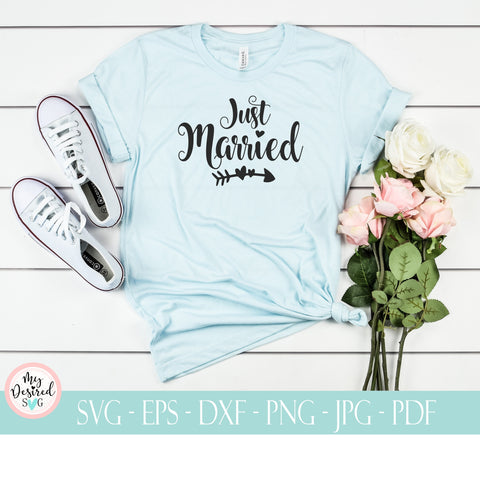 Just Married Svg, Wedding svg, engagement svg, honeymoon, bride tshirts, fiancee svg, wifey and hubby, svg files for cricut, silhouette svg SVG MyDesiredSVG 