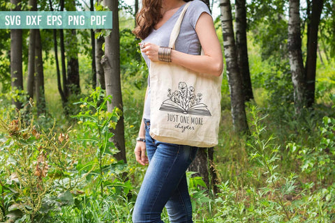 Just One More Chapter SVG Design | Floral Book SVG SVG Irina Ostapenko 