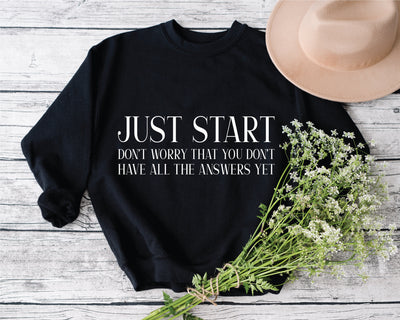 Just start dont worry that you dont have all the answers yet svg, Entrepreneurship svg, Small Business owner svg, Inspirational svg, png dxf SVG Fauz 