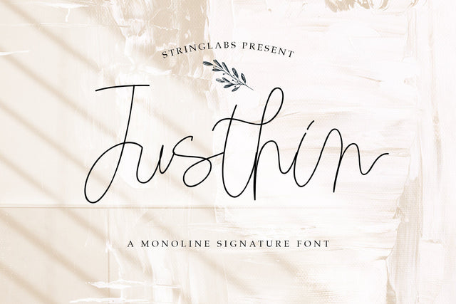 Justhin - Monoline Signature Font Font StringLabs 