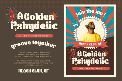 KABIF | Groovy Retro Font Font twinletter 