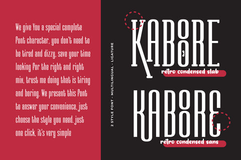 KABOORE | Retro Condensed Font Font twinletter 