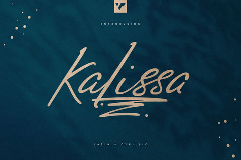 Kalissa script - Latin and Cyrillic Font VPcreativeshop 