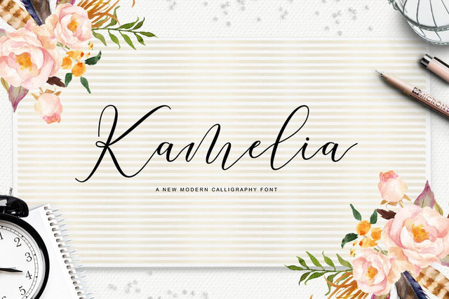 Kamelia Script Font Megatype 