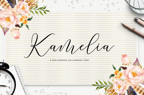 Kamelia Script Font Megatype 